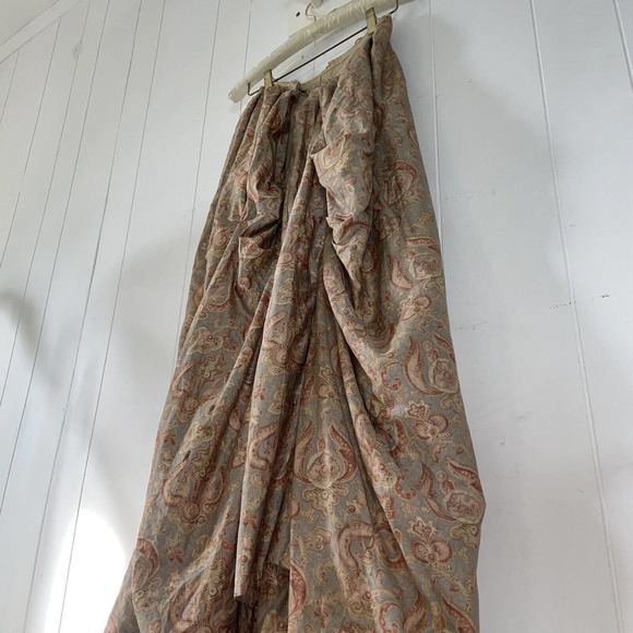 Antique 1800s Printed Asymmetric Walking Dress Skirt Bustle Draping Pleats - Picture 2 of 16